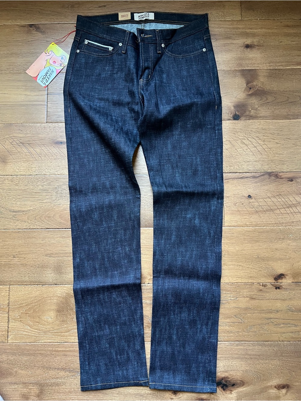 Naked and Famous Slub Stretch Selvedge Jeans Dark Indigo Weird Guy 32 019643 - Picture 3 of 13